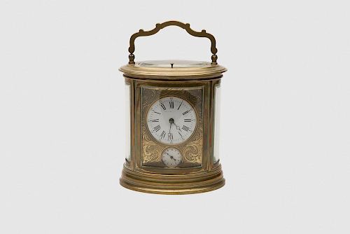 French Brass Oval Carriage Clock