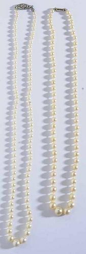 Two Single Strand Pearl Necklaces
