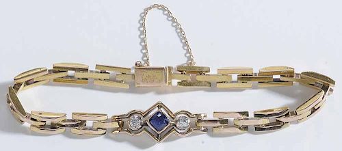 14kt. Diamond & Sapphire Bracelet