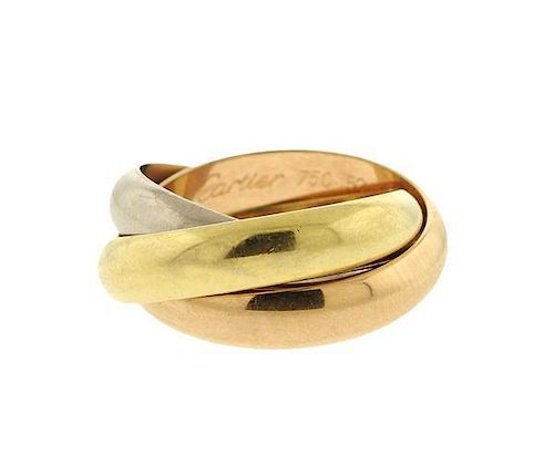 Cartier Trinity 18K Tri Color Gold Rolling Band Ring