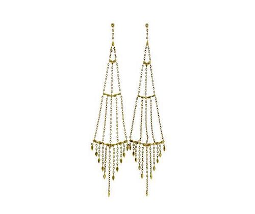 H.Stern 18K Gold Diamond Dangle Earrings