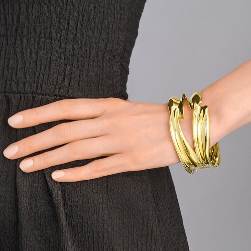Tiffany &amp; Co. Set of Two Gold Bangles by Gehry