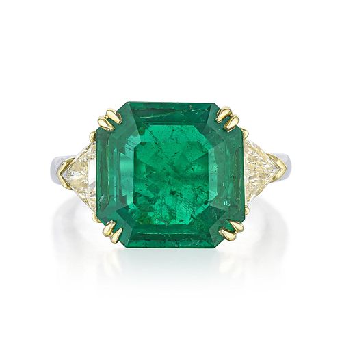 6.46-Carat Very Fine Colombian Emerald and Diamond Ring, Gubelin Certified
