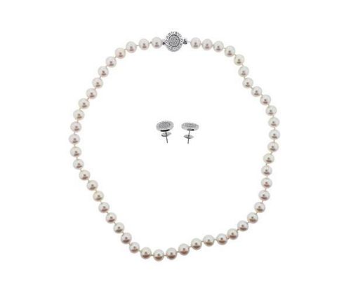 Bulgari Bvlgari 18K Gold Diamond Pearl Onyx Necklace Earrings Set