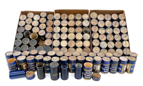 Edison Blue Amberol Record Cylinders Group