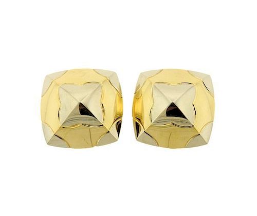Bulgari Bvlgari Pyramid 18K Gold Earrings