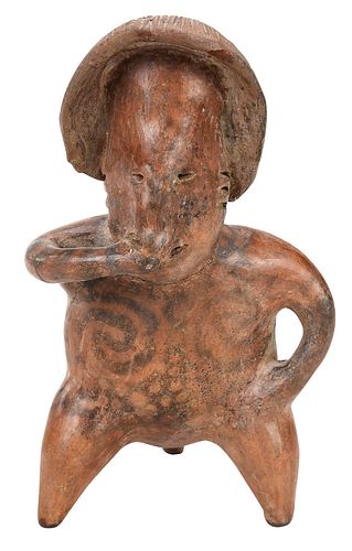Nayarit Chinesco Style Pottery Seated Female Figure