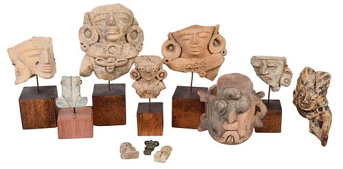 Group of 11 Pre Colombian Style Figures and Head Fragments