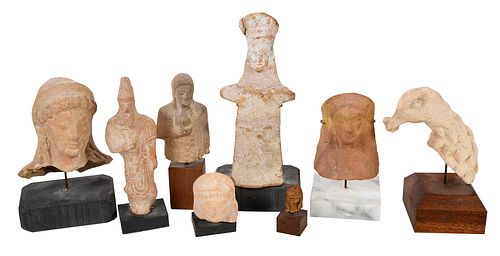 Eight Earthenware Greco Roman Style Statuary Fragments
