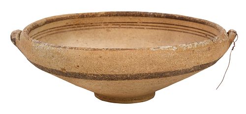 Earthenware Greco Roman Style Low Bowl