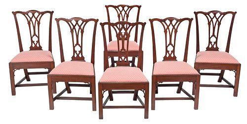 Fine Set of Six Philadelphia Chippendale Mahogany Side Chairs