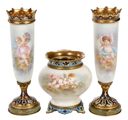 Continental Porcelain Vase Garniture