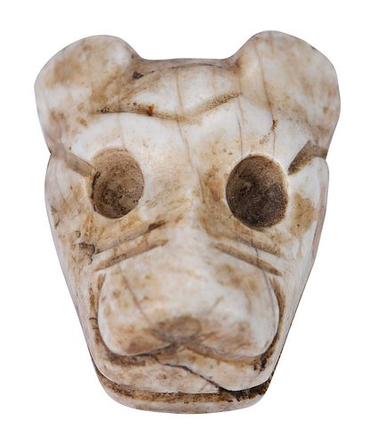 Mesoamerican Carved Shell Jaguar Pendant