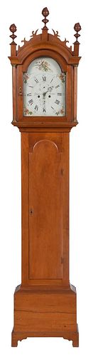 New England Federal Cherry Tall Case Clock