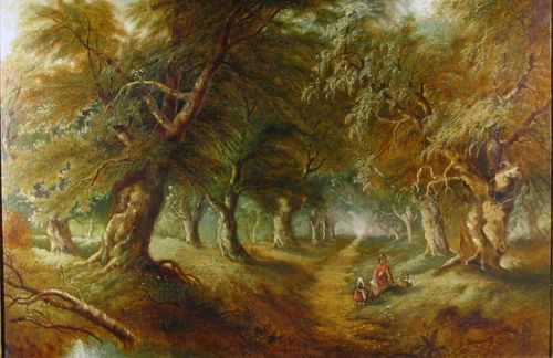 L.Salvino, Wooded Landscape, Oil on Canvas                