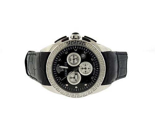 Versace Chronograph Stainless Leather Quartz Watch