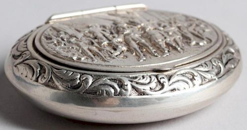 Dutch Silver "Night Watch" Repousse Pill Box
