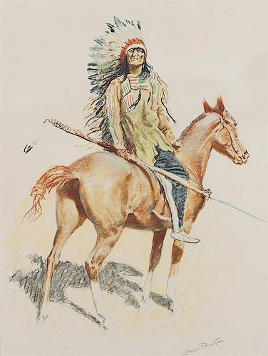 Frederic Remington 1861 - 1909 ANA, NIAL | A Bunch of Buckskins: A Sioux Chief