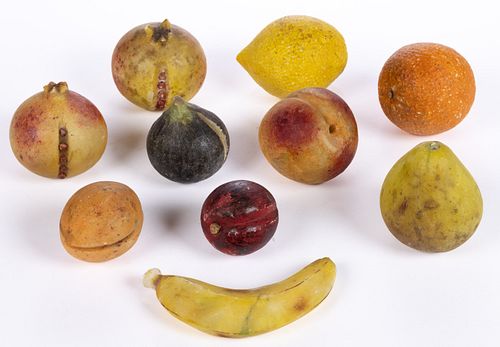 ASSORTED FIGURAL STONE FRUIT, LOT OF TEN