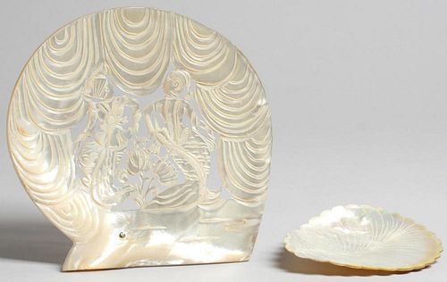 2 Carved Pinctada Maxima Seashells