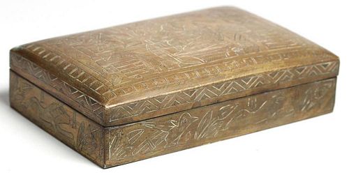 Vintage Egyptian-Themed Cigarette Box