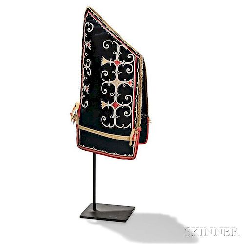 Micmac Beaded and Silk Applique Decorated Woman's Hood