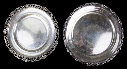 Two Sterling Platters With Arabic Marks
