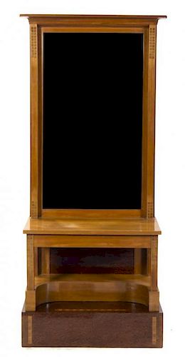 A Walnut Hall Stand, Height 73 1/2 x width 34 1/4 x depth 14 1/2 inches.