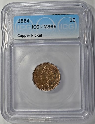 1864 INDIAN CENT ICG MS65