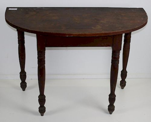 Pair Of New England Sheraton D Shaped Banquet Table Ends.
