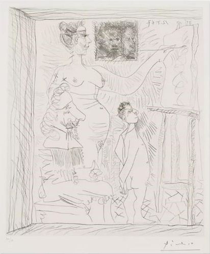 Pablo Picasso - L Inspiration Travaille Et Le Peintre Se Tourne Les Pouches