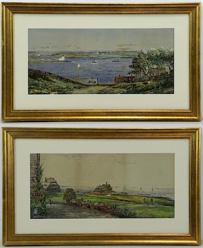 LEWIS, Edmund Darch. Pair of Watercolors.