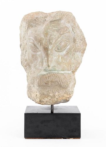 William Zorach Attr. Carved Stone Head Sculpture