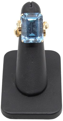 14K Ring w/ Synthetic  Blue Spinel