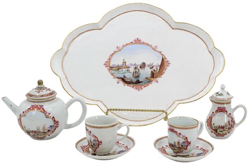Exceptional 18th C Chinese Export Tea Set w/Tray