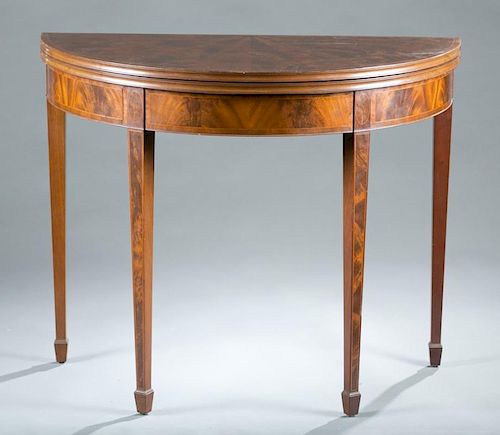 Federal demilune flip top table, early 19th c.