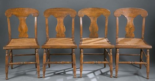 Set of 6 American Empire caned seat chairs, c.1830