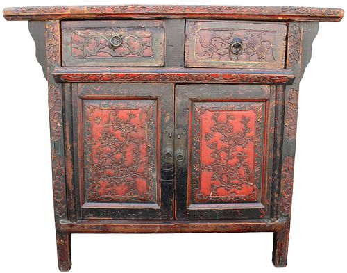 Antique Chinese Carved Altar Cabinet