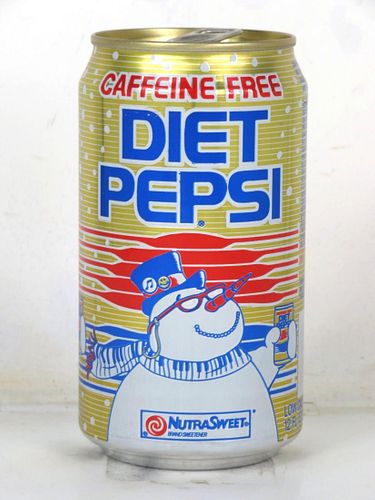 1988 Pepsi Diet Caffeine Free Christmas Snowman 12oz Can