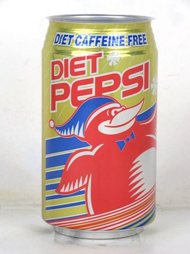 1988 Pepsi Diet Caffeine Free TEST Christmas Red Penguin 12oz Can