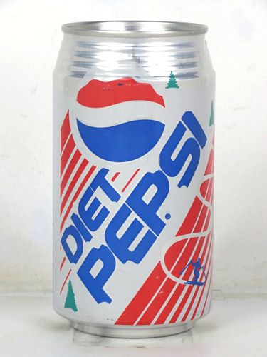 1993 Pepsi Diet Cola Christmas Skiing 12oz Can Cincinnati Ohio