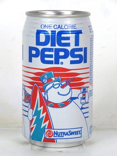 1993 Pepsi Diet Cola Christmas Surfing Snowman 12oz Can Columbia South Carolina