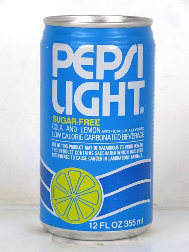 1986 Pepsi Light (Saccharine) 12oz Can Seattle Washington