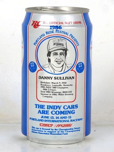 1986 RC Royal Crown Cola Danny Sullivan NASCAR 12oz Can Portland Oregon