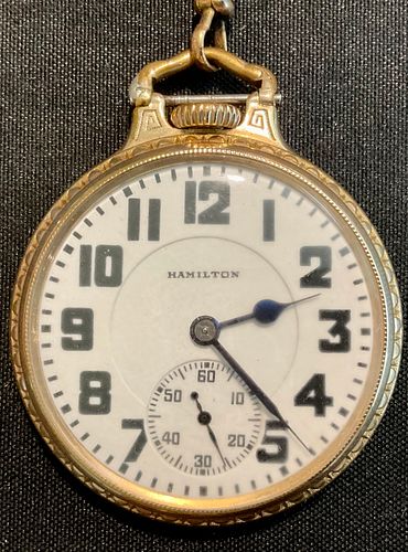 Hamilton Watch Company 10 kt Gold Filled Pocket Watch