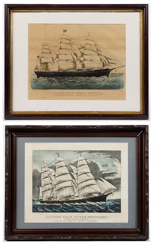 CURRIER & IVES CLIPPER SHIP PRINTS, LOT OF TWO