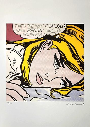 ROY LICHTENSTEIN's Hopeless, A Limited Edition Lithography Print