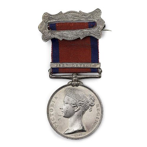 Rare British Military General Service Medal for Canadian Service at Fort Detroit in the War of 1812