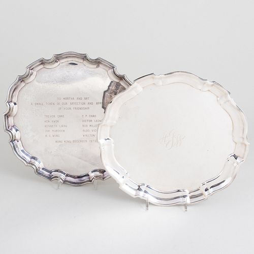 American Silver and a Silver Plate Presentation Salvers
