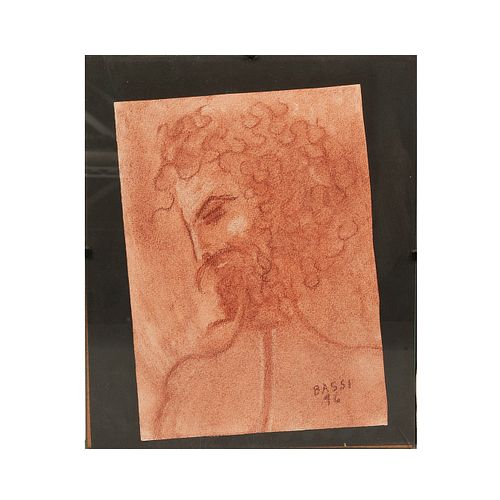 SOFÍA BASSI, Sin título, Firmada, Sanguina sobre papel, 21 x 14 cm